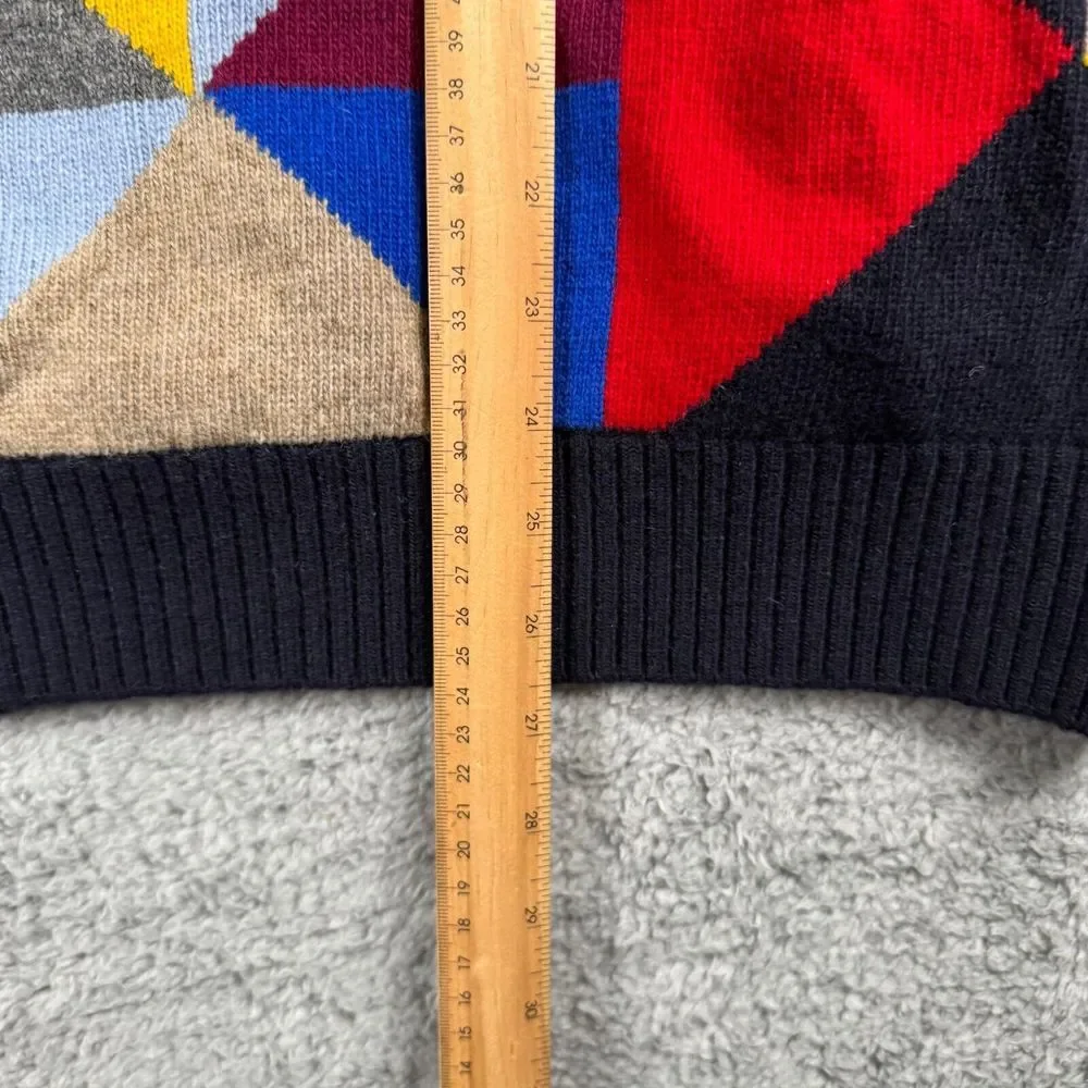 Louis Castel Mens Wool Blend Golf Sweater Elbow Patch Color‎ Block 100 Size M